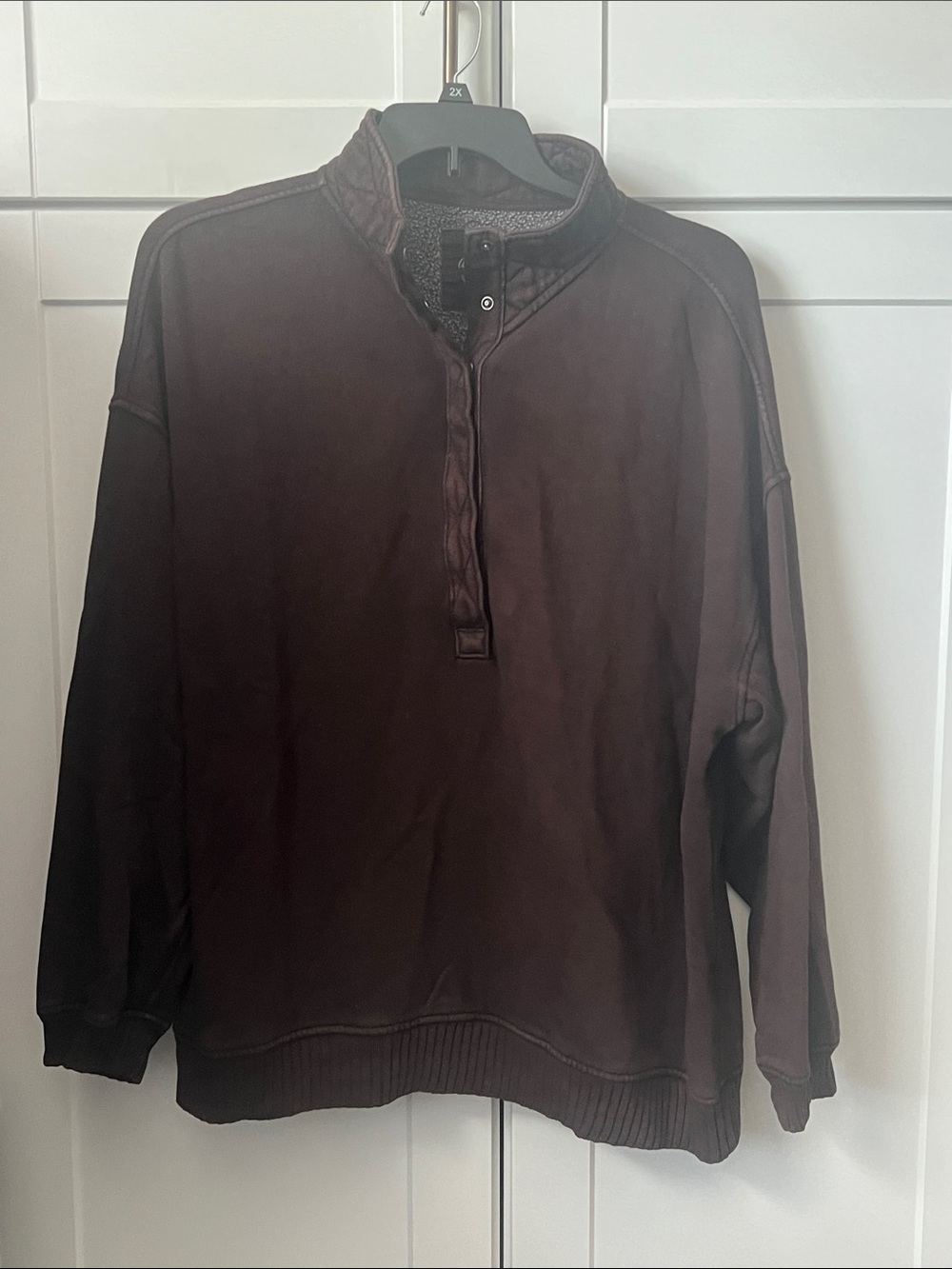 aerie Women's Brown Quarter-Zip Pullover Sweatshirt